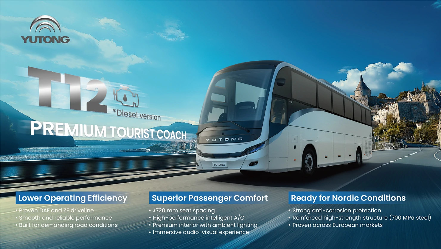 T12 Premium Turistbus – din partner til pålidelige, komfortable og fremtidssikrede rejser T12 Premium Turistbus – din partner til pålidelige, komfortable og fremtidssikrede rejser